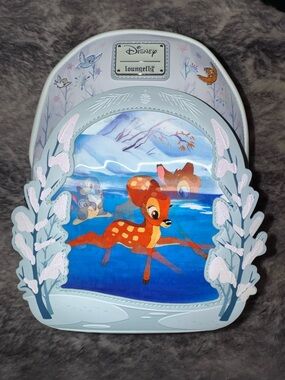 Loungefly Pastel Blue Bambi Scene Mini Backpack